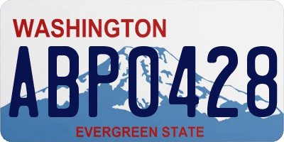 WA license plate ABP0428