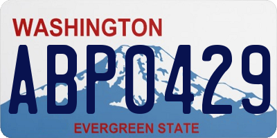 WA license plate ABP0429
