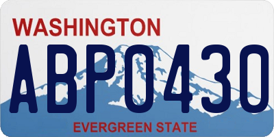 WA license plate ABP0430