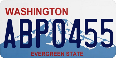 WA license plate ABP0455
