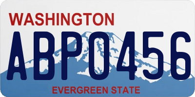 WA license plate ABP0456