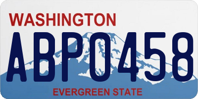 WA license plate ABP0458