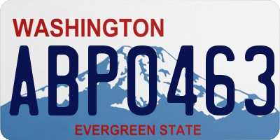 WA license plate ABP0463