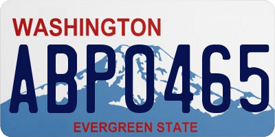 WA license plate ABP0465