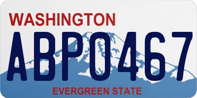 WA license plate ABP0467