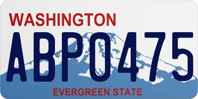 WA license plate ABP0475