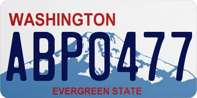 WA license plate ABP0477