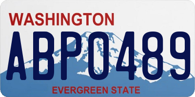 WA license plate ABP0489