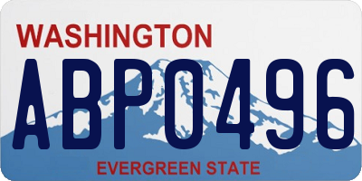 WA license plate ABP0496