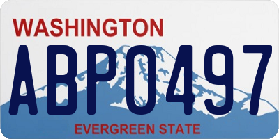 WA license plate ABP0497