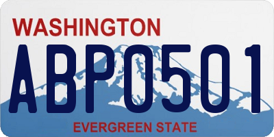 WA license plate ABP0501