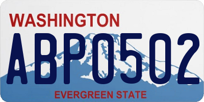WA license plate ABP0502