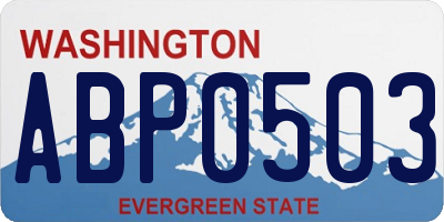 WA license plate ABP0503