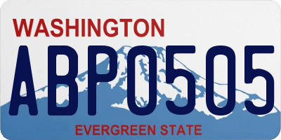 WA license plate ABP0505