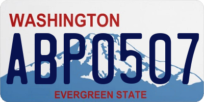 WA license plate ABP0507