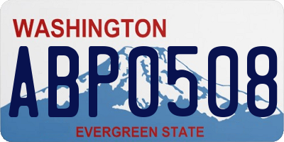 WA license plate ABP0508