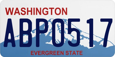 WA license plate ABP0517