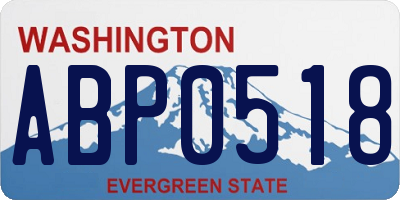 WA license plate ABP0518