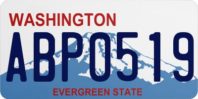 WA license plate ABP0519