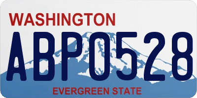WA license plate ABP0528