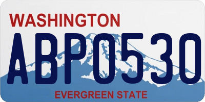 WA license plate ABP0530
