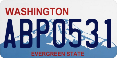 WA license plate ABP0531