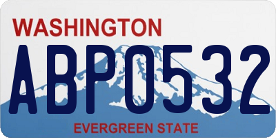 WA license plate ABP0532