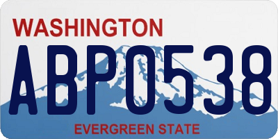 WA license plate ABP0538