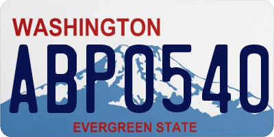 WA license plate ABP0540