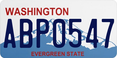 WA license plate ABP0547