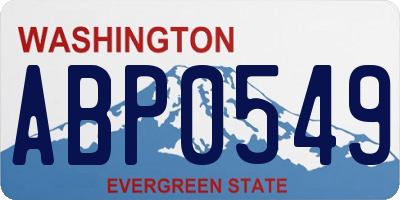 WA license plate ABP0549
