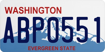 WA license plate ABP0551