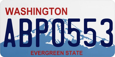 WA license plate ABP0553