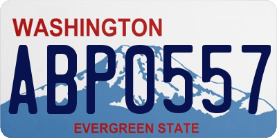 WA license plate ABP0557