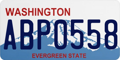 WA license plate ABP0558