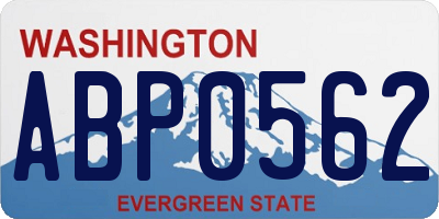 WA license plate ABP0562