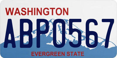WA license plate ABP0567