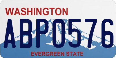 WA license plate ABP0576