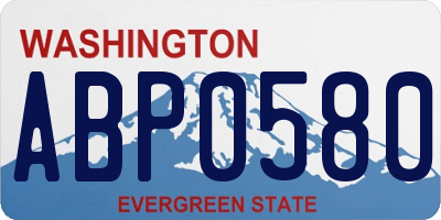WA license plate ABP0580