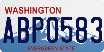 WA license plate ABP0583