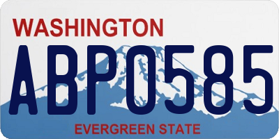 WA license plate ABP0585