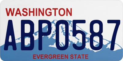 WA license plate ABP0587