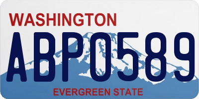 WA license plate ABP0589