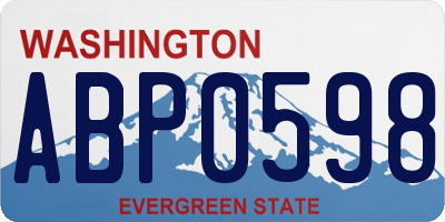 WA license plate ABP0598