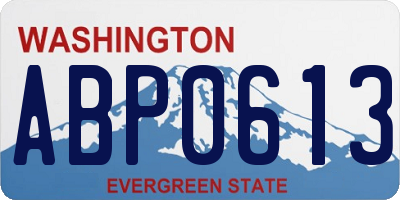 WA license plate ABP0613