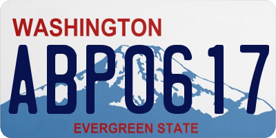 WA license plate ABP0617