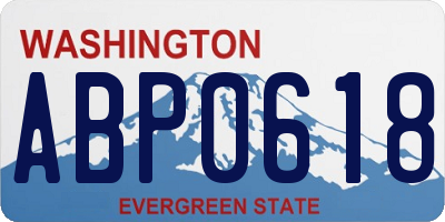 WA license plate ABP0618