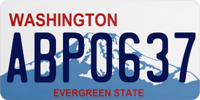 WA license plate ABP0637