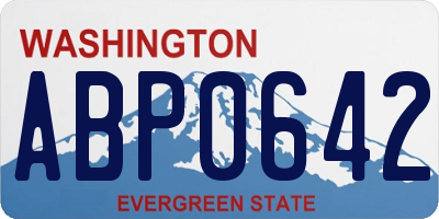 WA license plate ABP0642