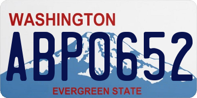 WA license plate ABP0652